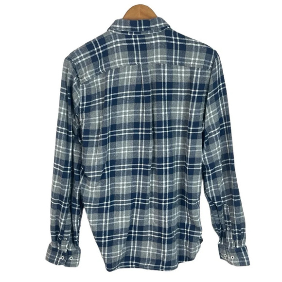 BF1214 Men’s Denim & Flower SLIM Fit Plaid Flannel Button Down Shirt L - Picture 4 of 5